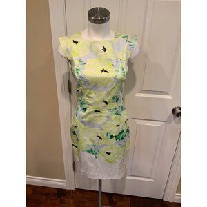 French ConnectionYellow/Lime Green Floral Dress, Size 4 (US)